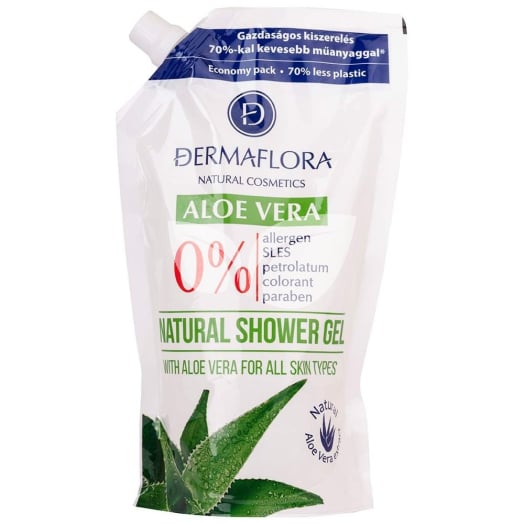 Dermaflora 0% tusfürdő utántöltő aloe vera 500 ml • Egészségbolt
