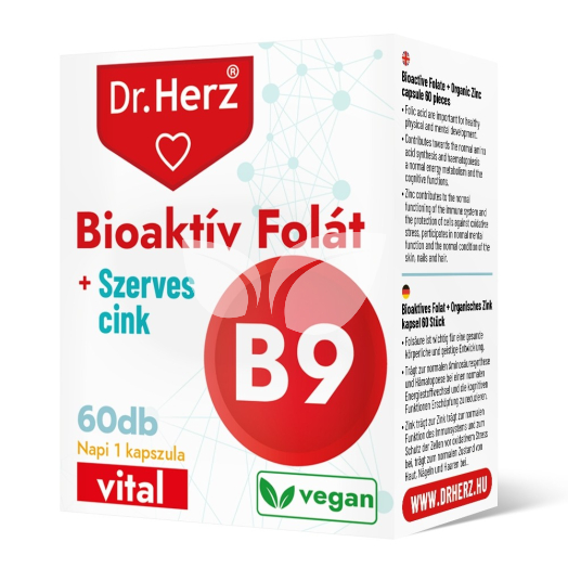 Dr.herz bioaktív folát+szerves cink kapszula 60 db • Egészségbolt