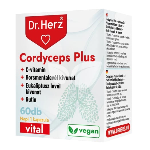 Dr.herz cordyceps plus+c-vitamin kapszula 60 db • Egészségbolt