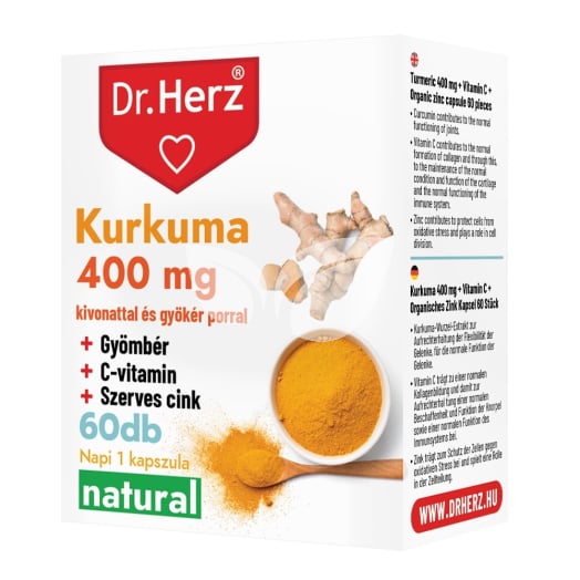 Dr.herz kurkuma+gyömbér+c-vitamin+szerves cink 60 db kapszula • Egészségbolt