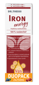 Dr.Theiss iron energy duopack folyékony étrend-kiegészítő vassal és vitaminokkal, édesítőszerrel 2x250ml 500 ml