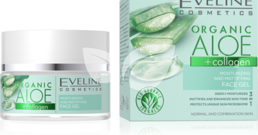 Eveline organic aloe+collagen hidratáló és mattító éjszakai és nappali arcgél 50 ml • Egészségbolt