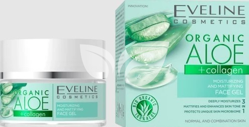Eveline organic aloe+collagen hidratáló és nyugtató éjszakai és nappali arcgél 50 ml • Egészségbolt