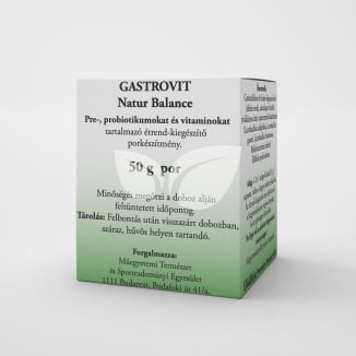 Gastrovit natur balance pre- és probiotikumot tartalmazó étrend-kiegészítő por 50 g