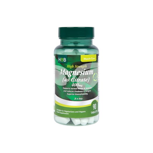 H&B magnézium-citrát tabletta 400mg 90 db • Egészségbolt