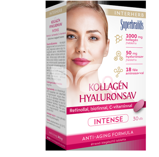 Interherb kollagén és hyaluronsav szépségformula intense tabletta 30 db • Egészségbolt