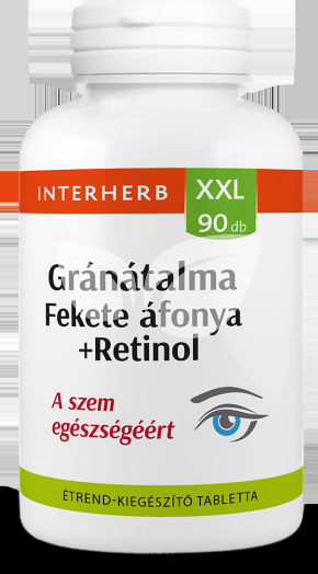 Interherb xxl gránátalma és fekete áfonya+retinol tabletta 90 b • Egészségbolt