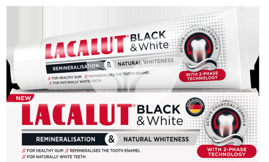 Lacalut fogkrém black & white 75 ml • Egészségbolt