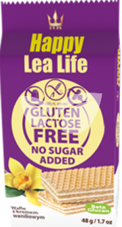 Lea life mini vaníliás ostyaszelet hozzáadott cukor-, glutén-, laktóz nélkül 48 g