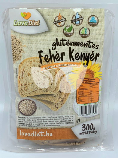 Lovediet gluténmentes fehér kenyér napraforgómaggal 300 g • Egészségbolt