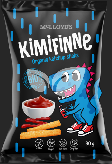 Mclloyds bio kimifinne extrudált snack ketchupos falatok 30 g • Egészségbolt
