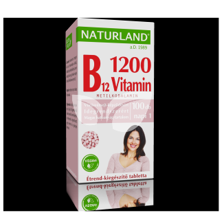 Naturland b12-vitamin 1200 µg étrend-kiegészítő tabletta 100 db
