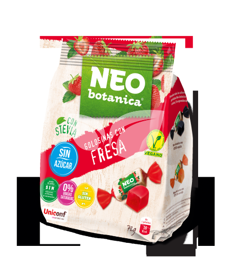 Neo Botanica stevia zselécukorka cukormentes, gluténmentes eper ízű 72 g • Egészségbolt