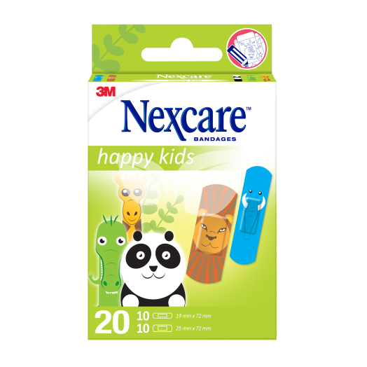 Nexcare sebtapasz happy kids állatos vegyes minták 20 db • Egészségbolt