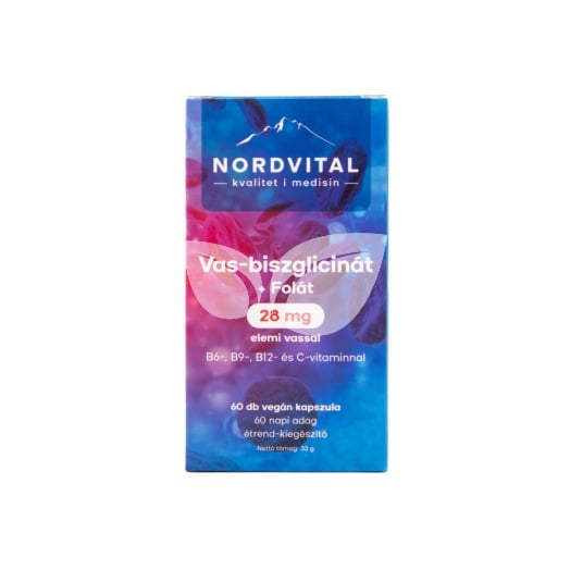 Nordvital vas-biszglicinát vegán kapszula 60 db • Egészségbolt