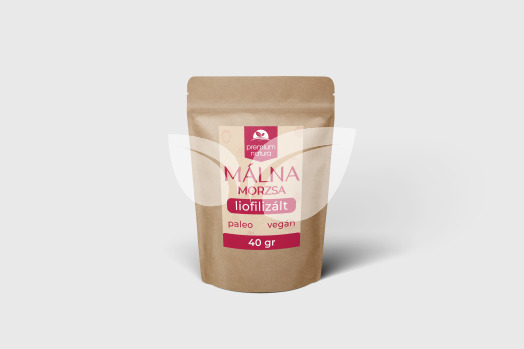 Premium Natura liofilizált málna darabok, morzsa 40 g • Egészségbolt