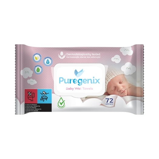 Puregenix nedves baba popsitörlő 72 db • Egészségbolt