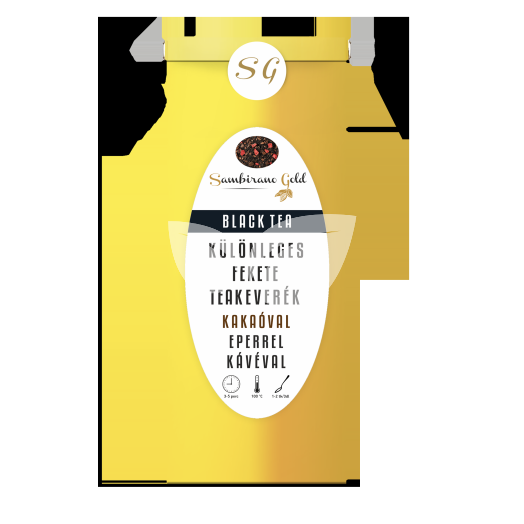 Sambirano Gold eszpresszó fekete teakeverék eperrel és kávéval 50 g • Egészségbolt