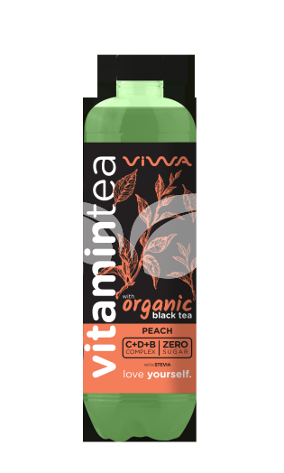 Viwa vitamintea black tea peach 600 ml • Egészségbolt