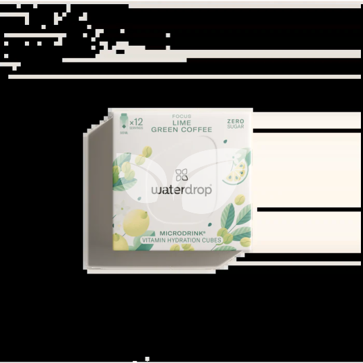 Waterdrop microdrink focus lime, zöld kávé, citromlevél ízesítéssel 12 db • Egészségbolt