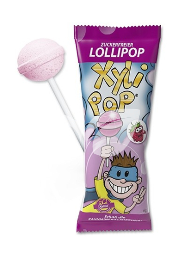 Xylipop cukormentes nyalóka eper ízű 6 g • Egészségbolt